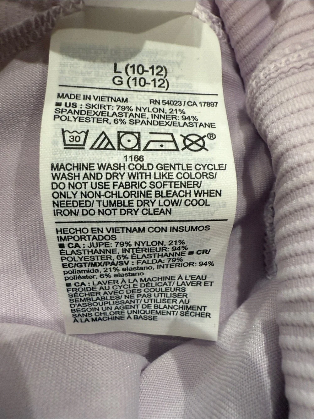 Old Navy Girls High-Waisted PowerSoft Go Dry Skort - Lilac Ice - Size L (10-12)